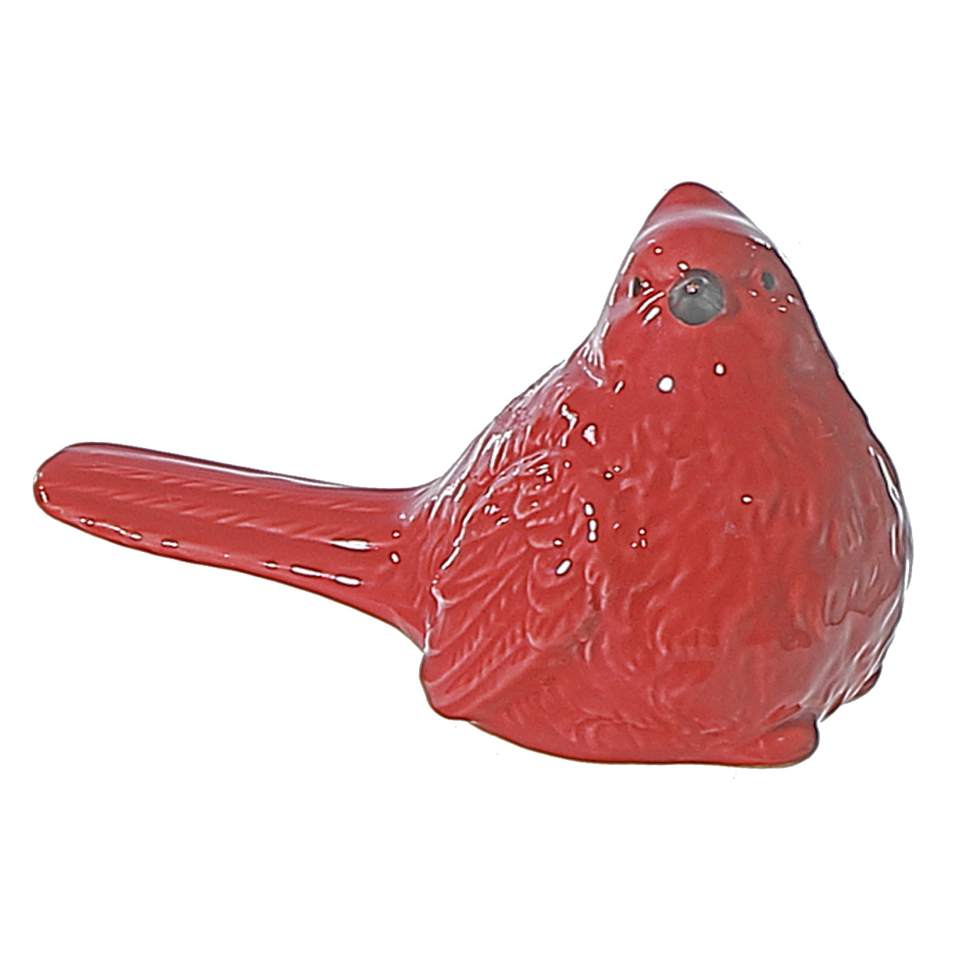 Ceramic Cardinal Bird Figurine, Christmas Cardinal Decoration, Holiday Tabletop Decor Left
