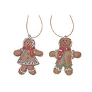 Polyresin Ginger Bread Ornament - Set of 12