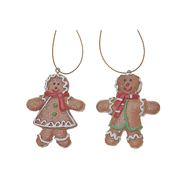 Polyresin Ginger Bread Ornament - Set of 12