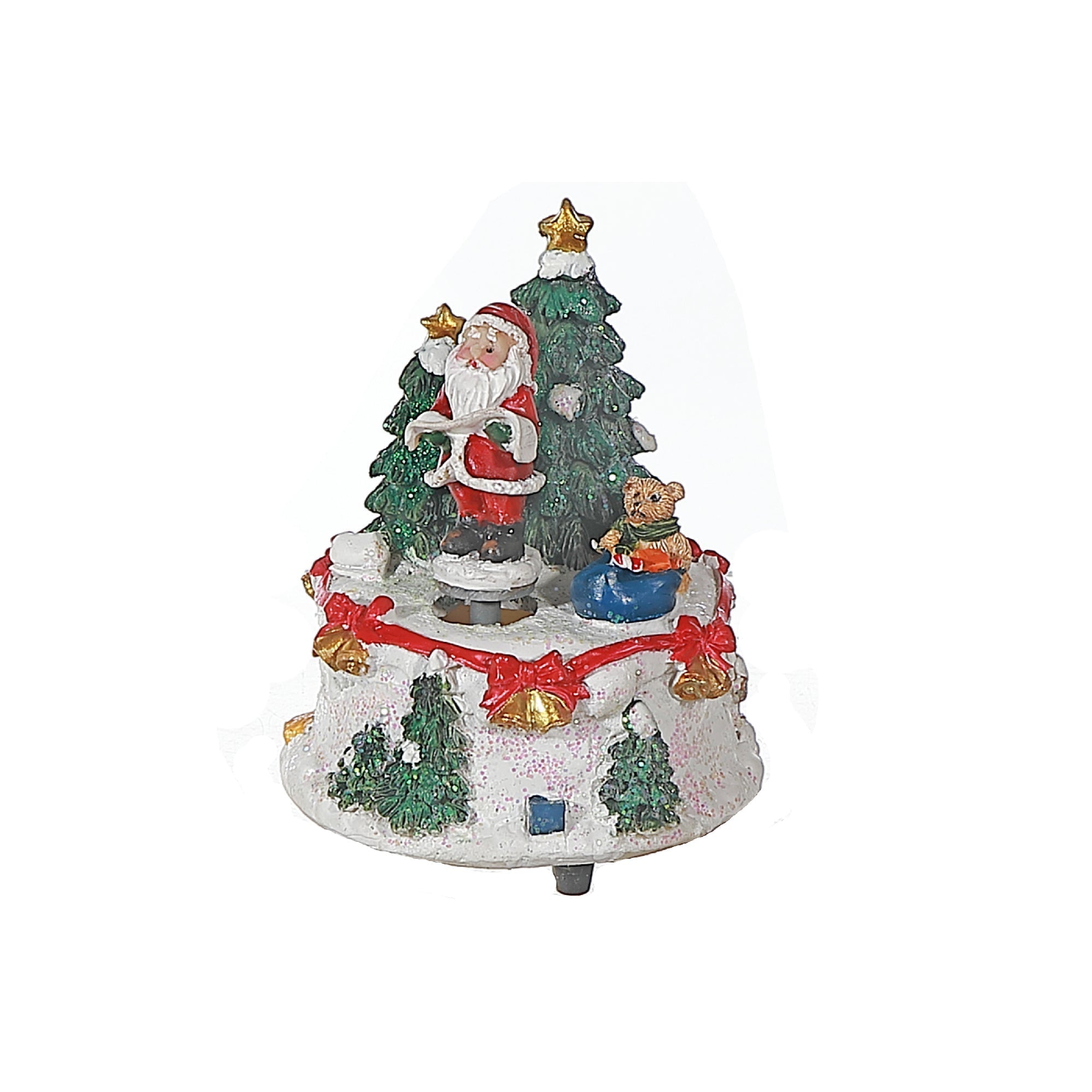 Snow Santa Music Box, Christmas Musical Santa Decoration, Holiday Figurine Decor