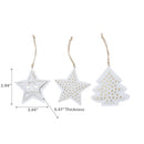 Wooden Star And Tree Ornament - Set of 12
