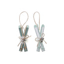 Wooden Ski Ornament - Set of 12