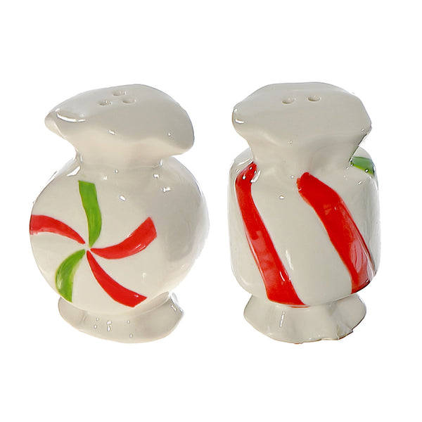 Ceramic Peppermint Candy Salt & Pepper Shaker