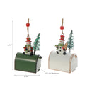 Metal Mailbox With Snowman Ornament (Asstd) - Set of 2