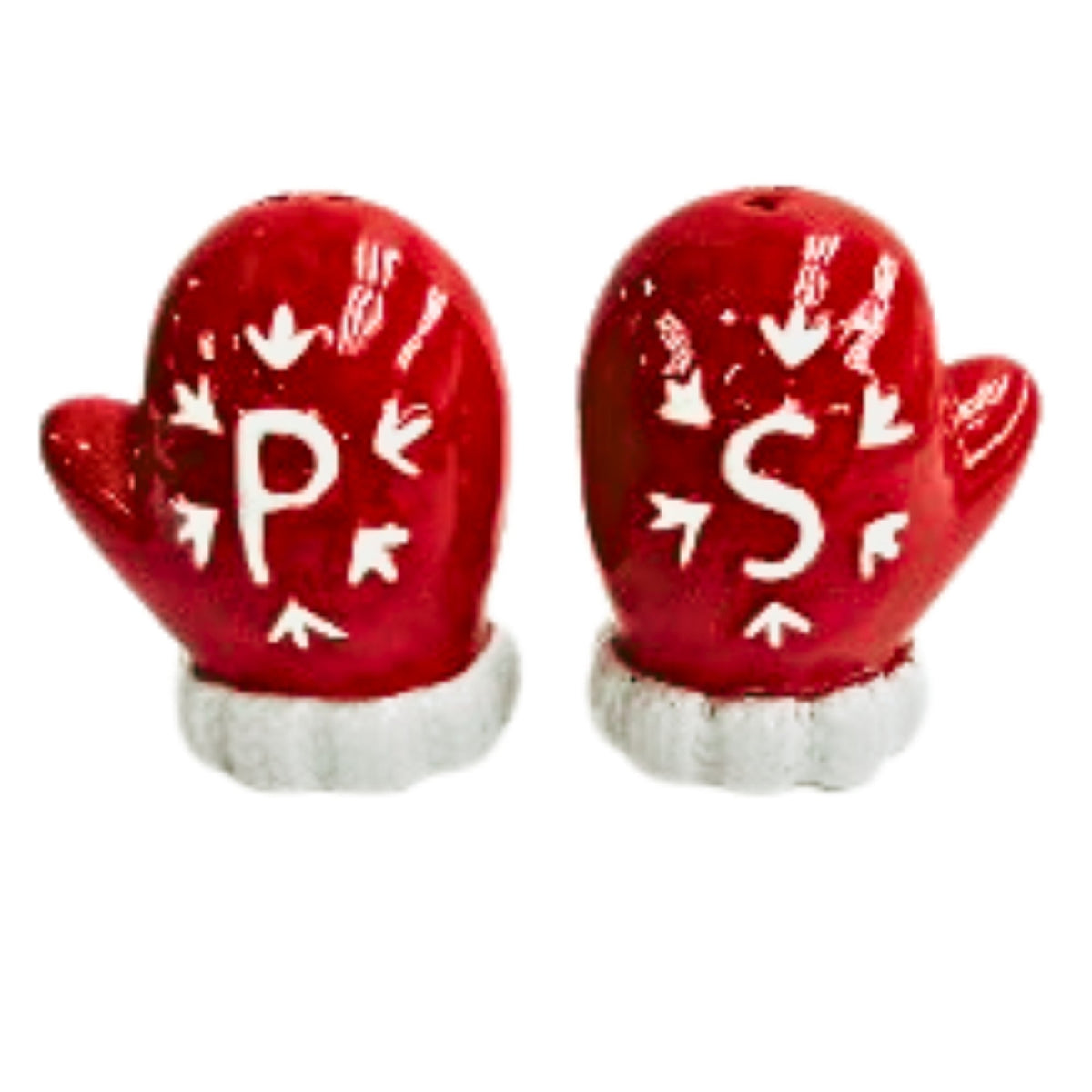 Ceramic Mittens Salt and Pepper Shaker Set of 2 – Christmas Kitchen Decor, Holiday Tabletop Accent, Festive Winter Dining Decor