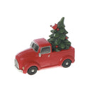 Polyresin Red Truck With Christmas Tree Décor