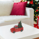 Polyresin Red Truck With Christmas Tree Décor