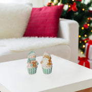 Polyresin Christmas Cupcake Set of 2 – Holiday Decoration, Festive Table Decor