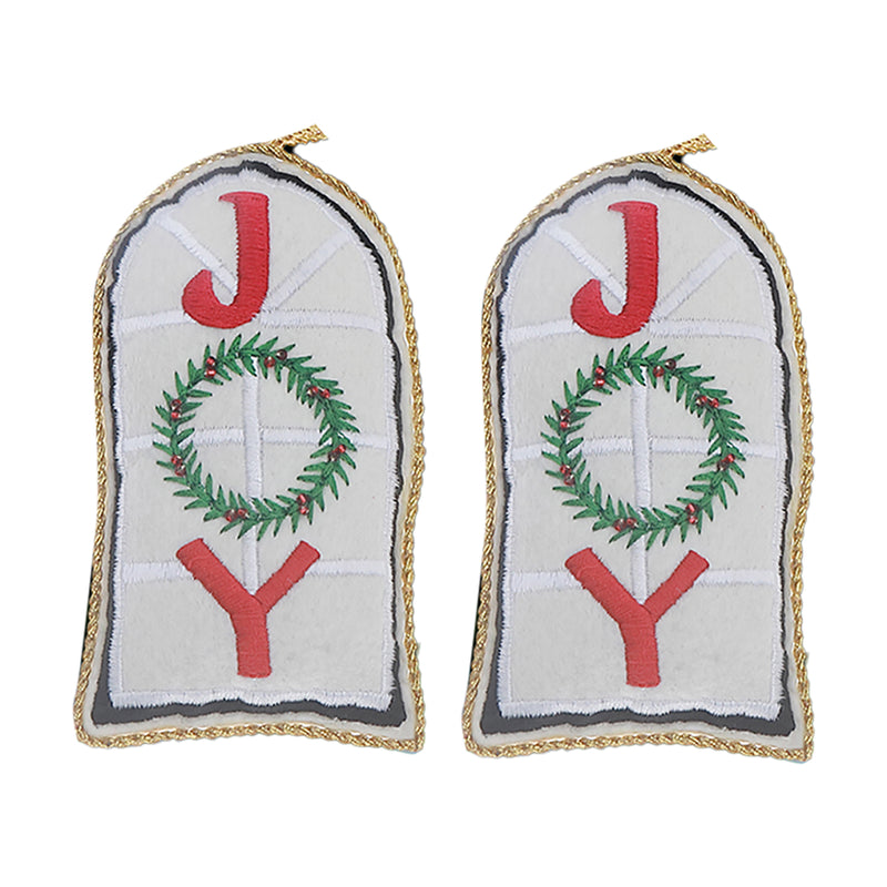 Handcrafted Joy Window Hanging Ornament - Set of 2