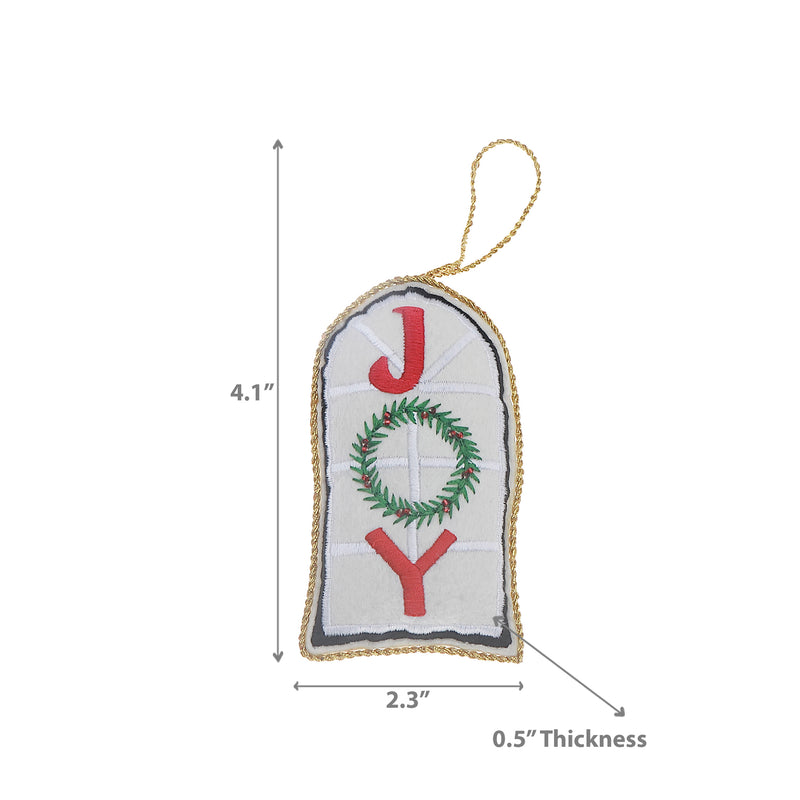 Handcrafted Joy Window Hanging Ornament - Set of 2