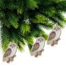 Handcrafted Sequinned Owl Hanging Ornament - Set of 2