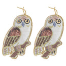 Handcrafted Sequinned Owl Hanging Ornament - Set of 2