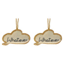 Handcrafted Text Balloon (Whatever) Hanging Ornament - Set of 2