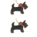 Handcrafted Scottish Terrier Dog Hanging Ornament - Set of 2