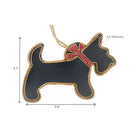 Handcrafted Scottish Terrier Dog Hanging Ornament - Set of 2