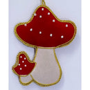 Handcrafted Mushroom Hanging Ornament - Set of 2
