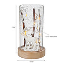 Led Cylinder Glass Stand Reindeer Branch