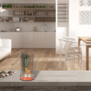 Large LED Cylinder Glass Pine Tree Decor – Rosegold Holiday Accent