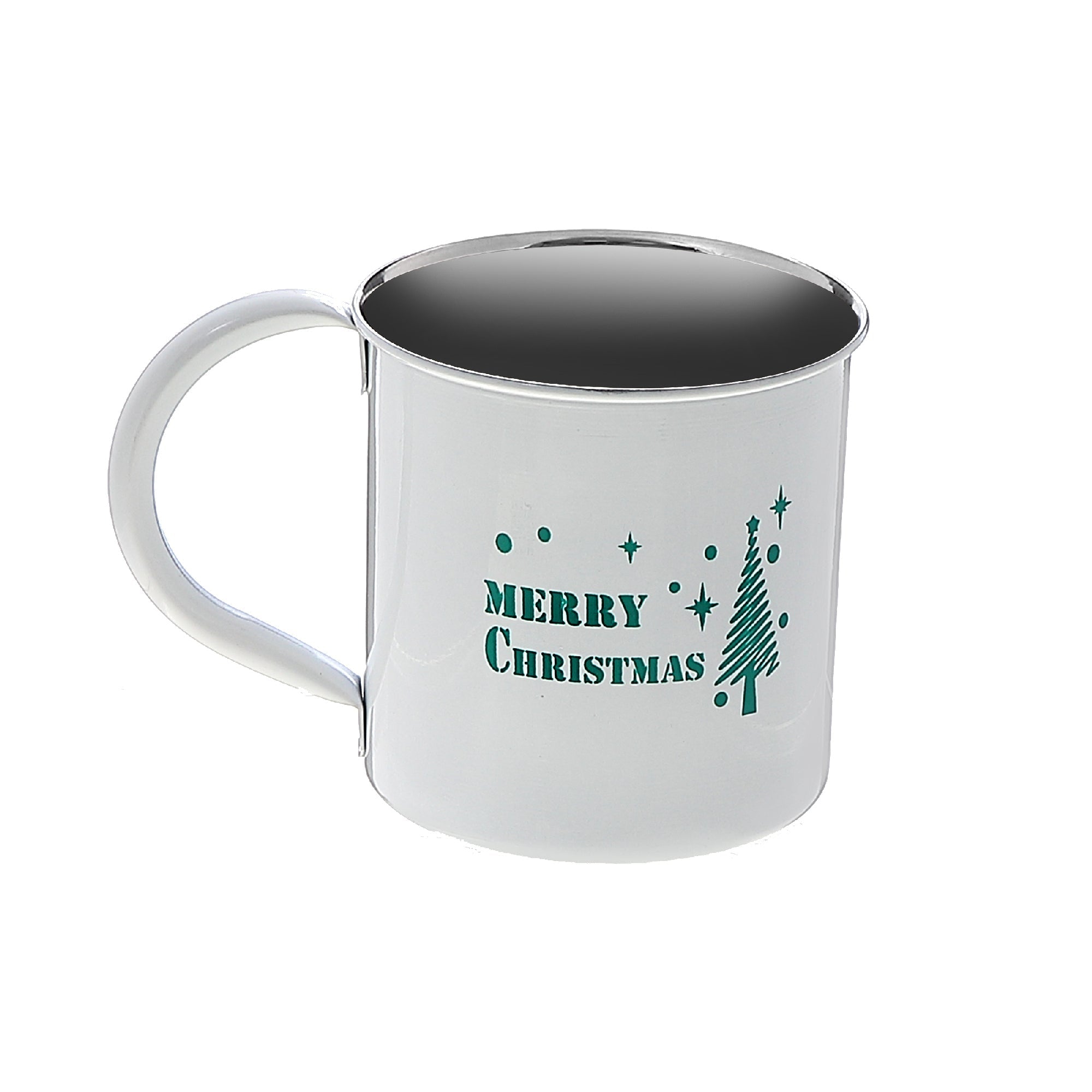 Christmas Stainless Steel Mug Merry Christmas Set Of 2, Holiday Drinkware, Festive Tableware