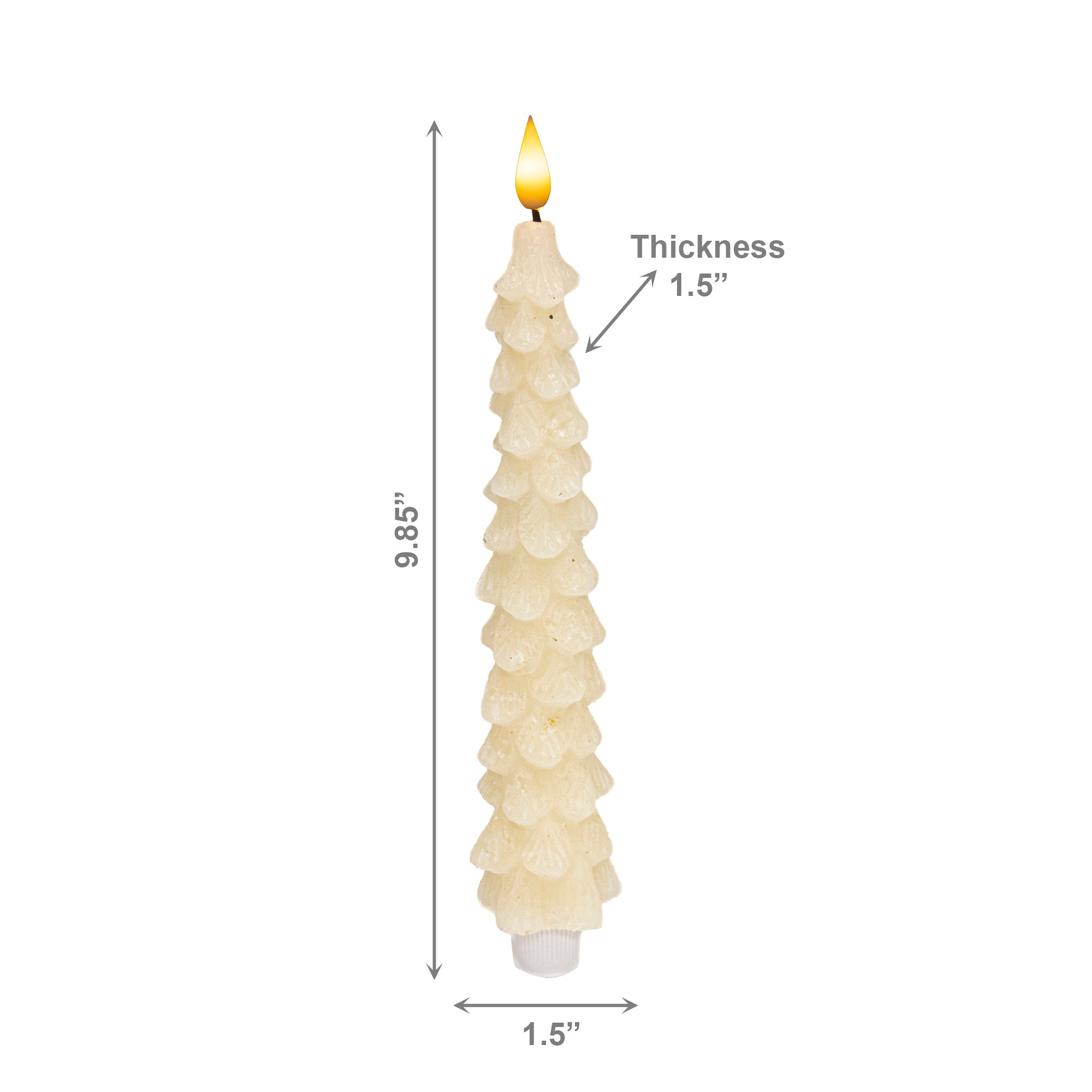 LED Wax Tapered Boxed Candle With Timer Cream 2 Piece, Holiday Decor