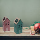 Felt House With Wooden Roof Large - Set of 2