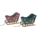 Felt Sled Ornament Large - Set of 2