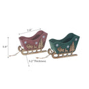 Felt Sled Ornament Large - Set of 2