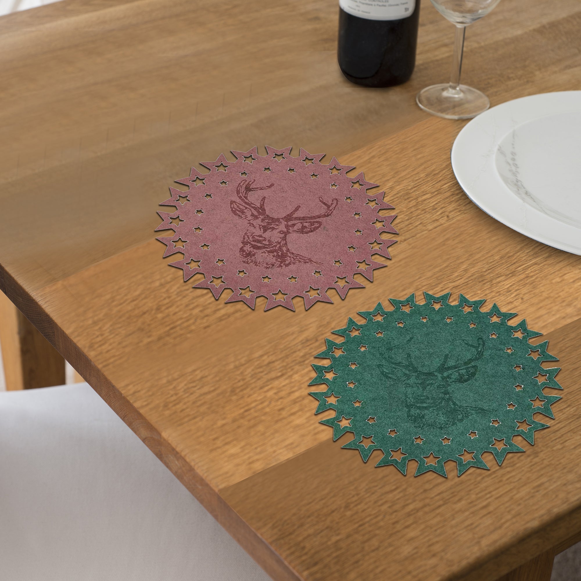 Felt Christmas Placemat Set of 12 – Holiday Table Decor