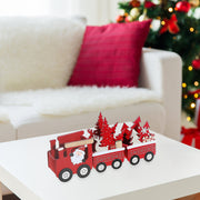 Red Felt Santa Express Train – Christmas Tabletop Decoration, Holiday Accent, Festive Winter Figurine