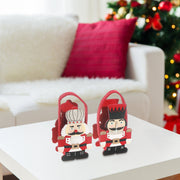 Felt Nutcracker Basket Set of 2 – Christmas Tabletop Decoration, Holiday Accent, Festive Seasonal Decor
