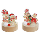 Gingerbread And Candycane On Wood Base Decor (Asstd) - Set of 6