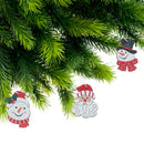 12Pk Wooden Snowman And Santa Ornaments (Asstd) - Set of 2