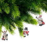Wooden Christmas Ornaments Assorted, Holiday Tree Decorations, Rustic Handmade Wooden Ornaments, Set of 2