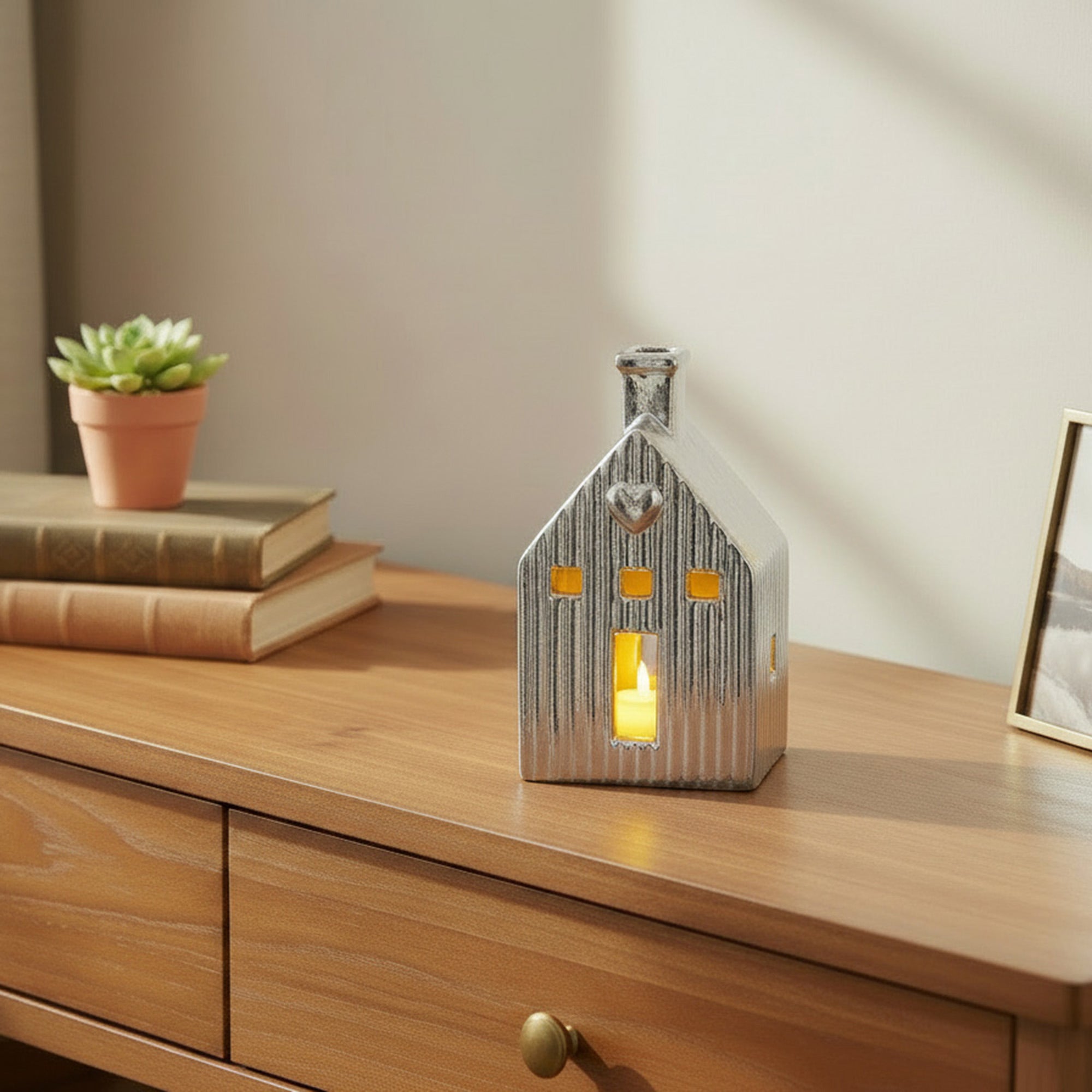 LED Porcelain Metallic House Decor Gold, Holiday Decor