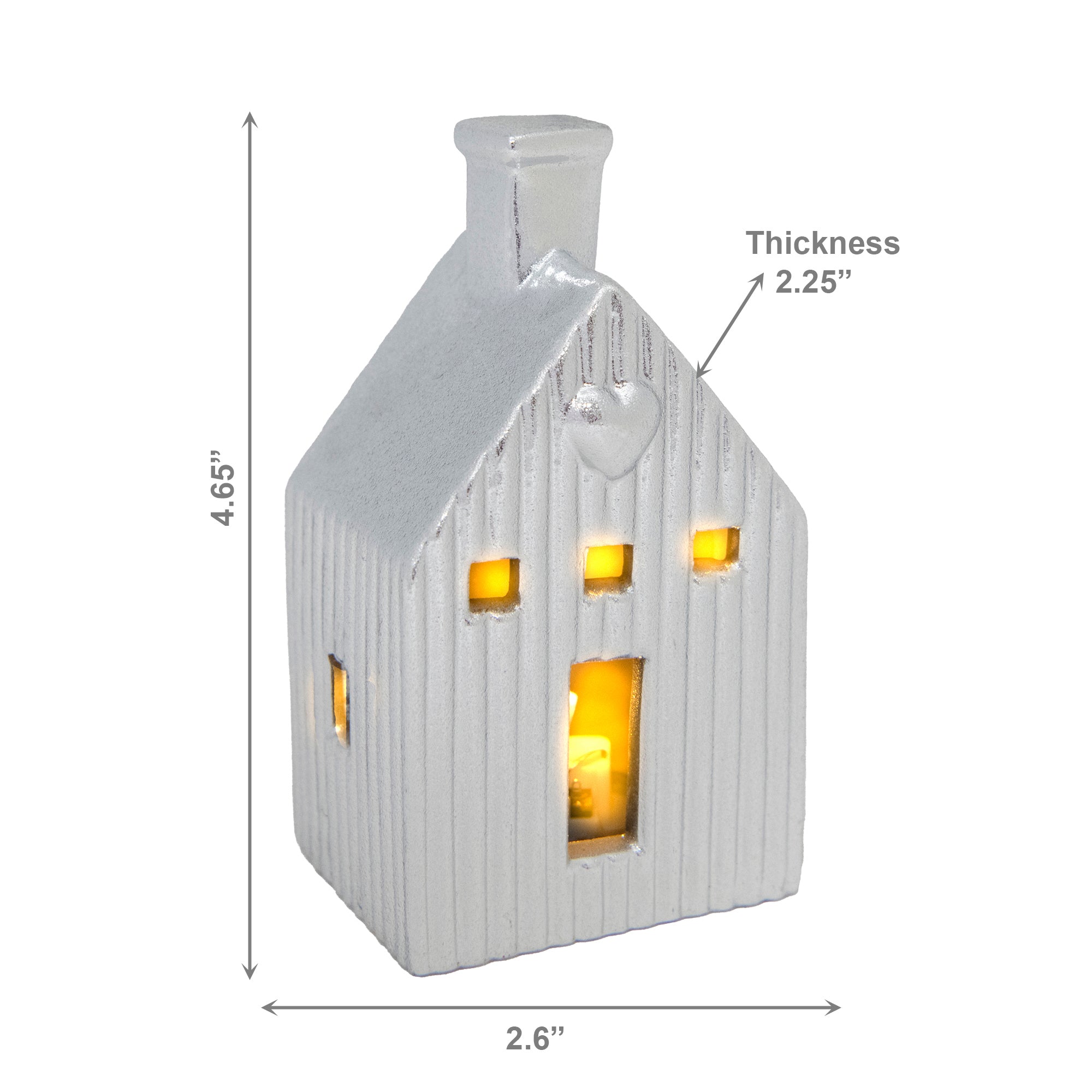 LED Porcelain Metallic Church Decor Silver, Holiday Decor