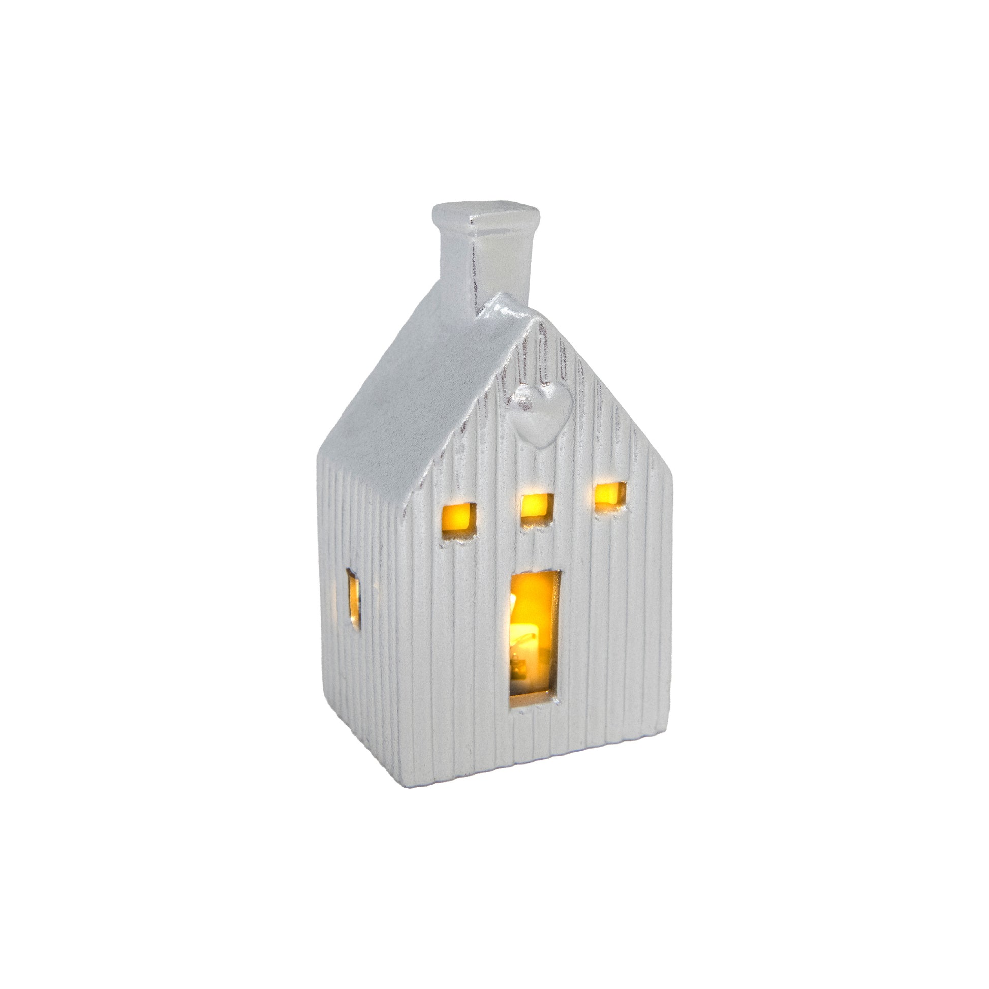 LED Porcelain Metallic Church Decor Silver, Holiday Decor
