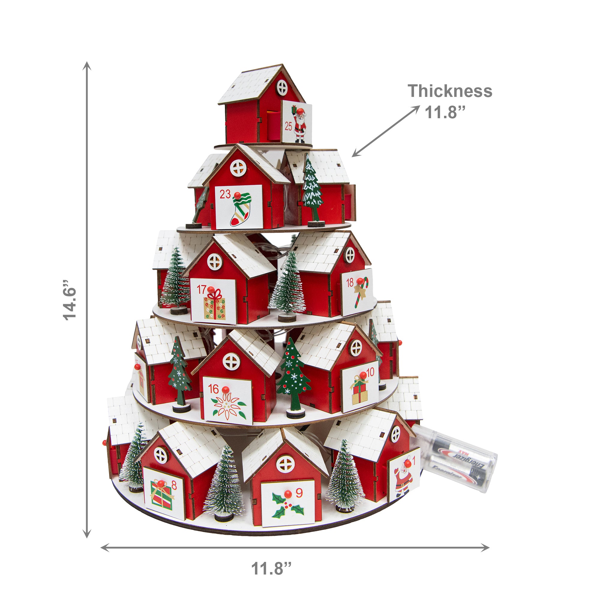Wooden Stacking Houses Advent Calendar, Christmas, Holiday Decor