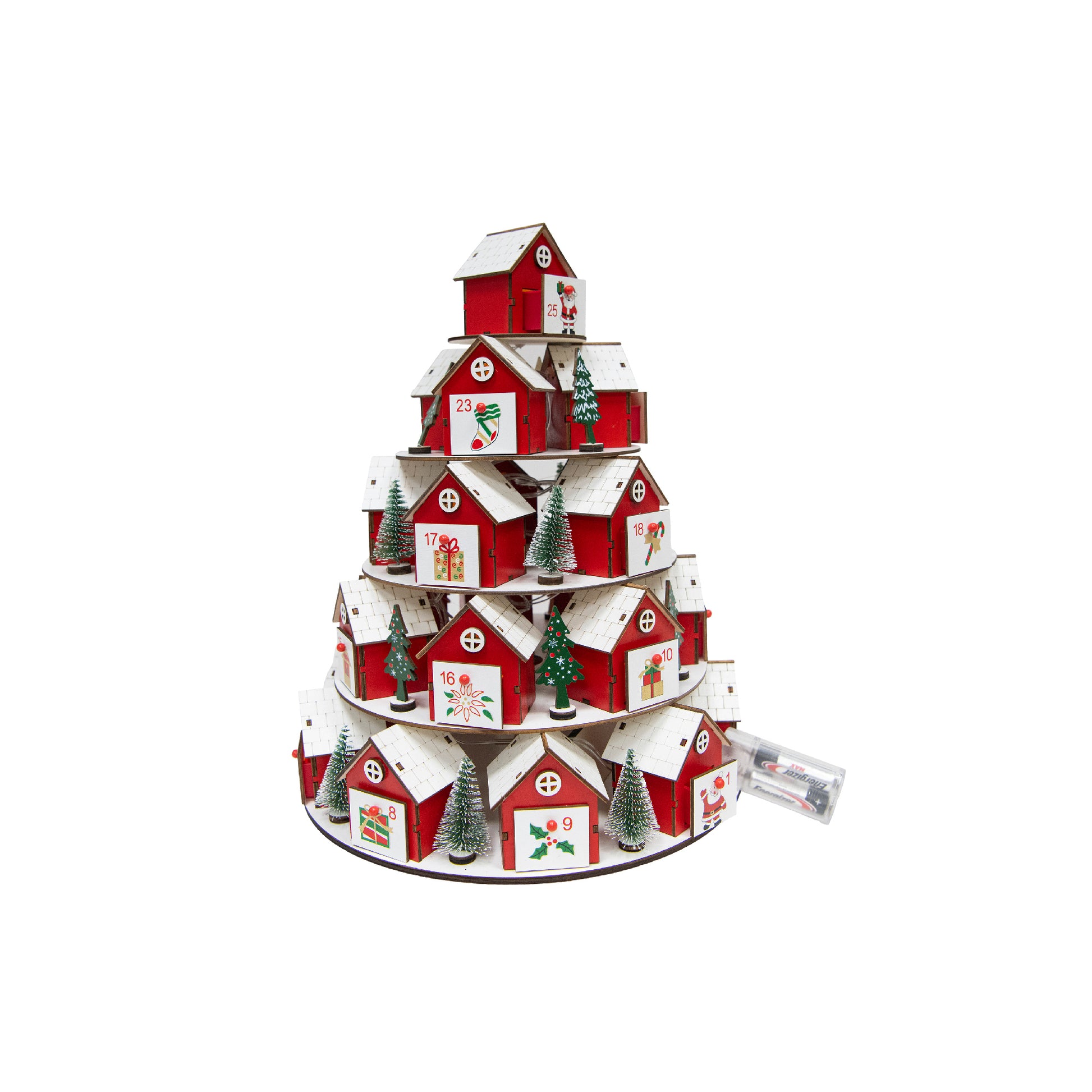 Wooden Stacking Houses Advent Calendar, Christmas, Holiday Decor