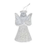 Silver Glitter Ornament Angel, Ornament, Holiday Decor- Set of 6