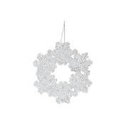 Silver Glitter Ornament Wreath, Wreath, Holiday Decor- Set of 6