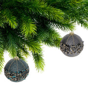 Sequined Ball Christmas Ornaments, Sparkling Holiday Tree Decorations, Festive Winter Ornaments, Set of 12