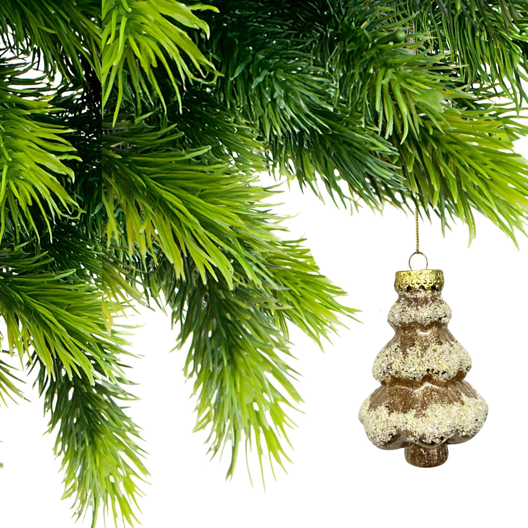 Glitter Christmas Tree Ornaments, Holiday Tree Decorations, Sparkling Festive Tree Ornaments, Set of 12
