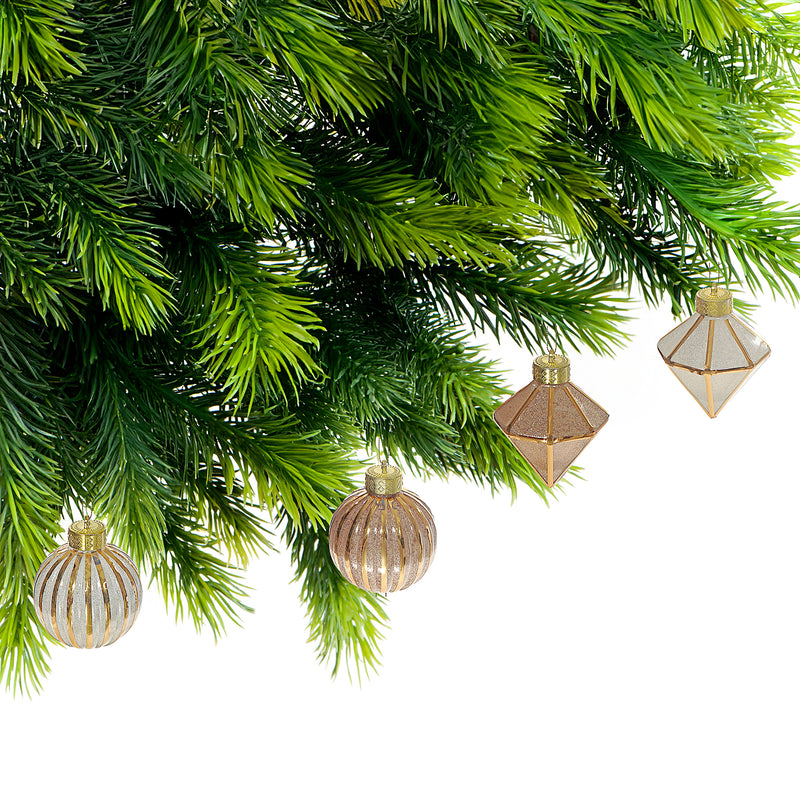 Glitter Diamond And Ball Ornament (Asstd) (12/Disp) - Set of 12