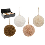 Fluffy Ball Ornament Assorted, Ornament, Holiday Decor- Set of 12