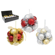 Metallic Tinsel Ornament Assorted, Ornament, Holiday Decor- Set of 12