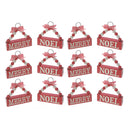 Hanging Beaded Sign (Merry/Noel) (Red) - Set of 12