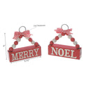 Hanging Beaded Sign (Merry/Noel) (Red) - Set of 12