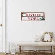 Wooden Framed Joyeux Noel Sign, Holiday Home Décor, Rustic Christmas Wall Decoration