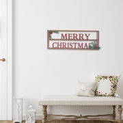 Wooden Framed Merry Christmas Sign, Holiday Home Décor, Rustic Christmas Wall Decoration