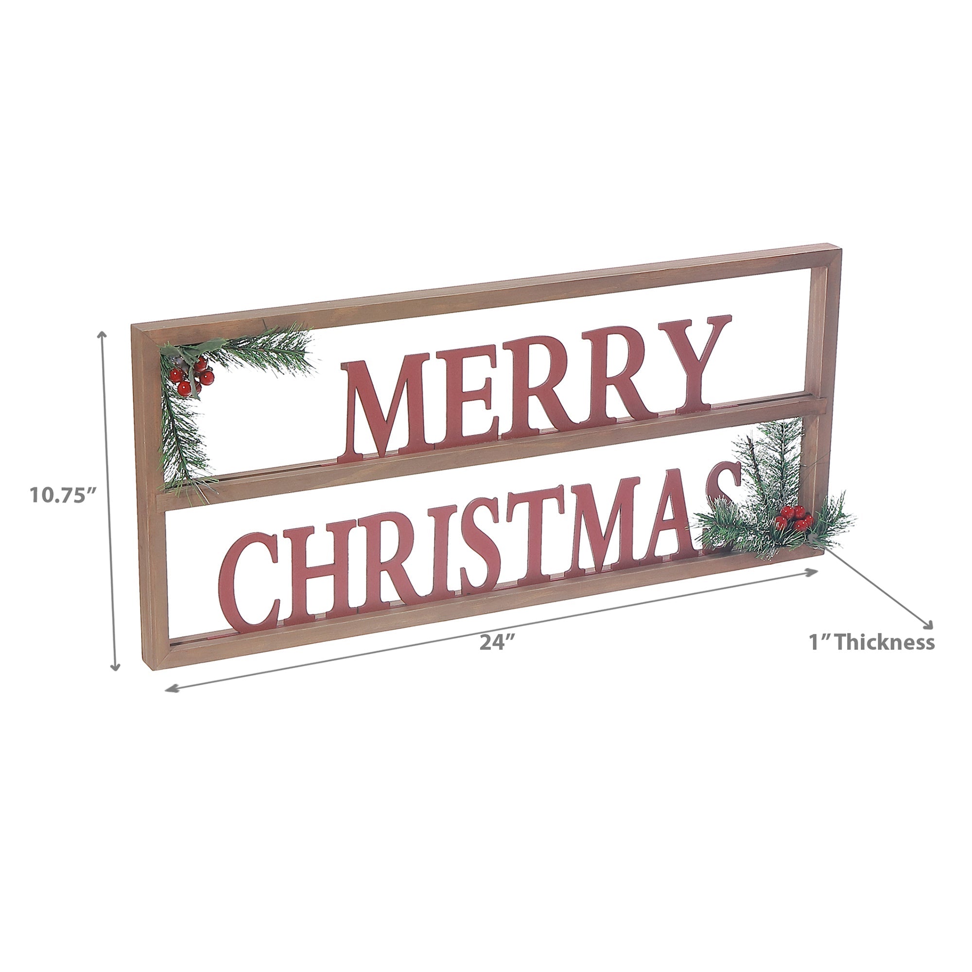 Wooden Framed Merry Christmas Sign, Holiday Home Décor, Rustic Christmas Wall Decoration